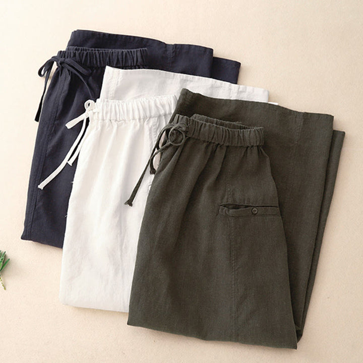 Falda de algodón con cintura elástica y cordón ajustable de Buddha Stones para mujer - image 20