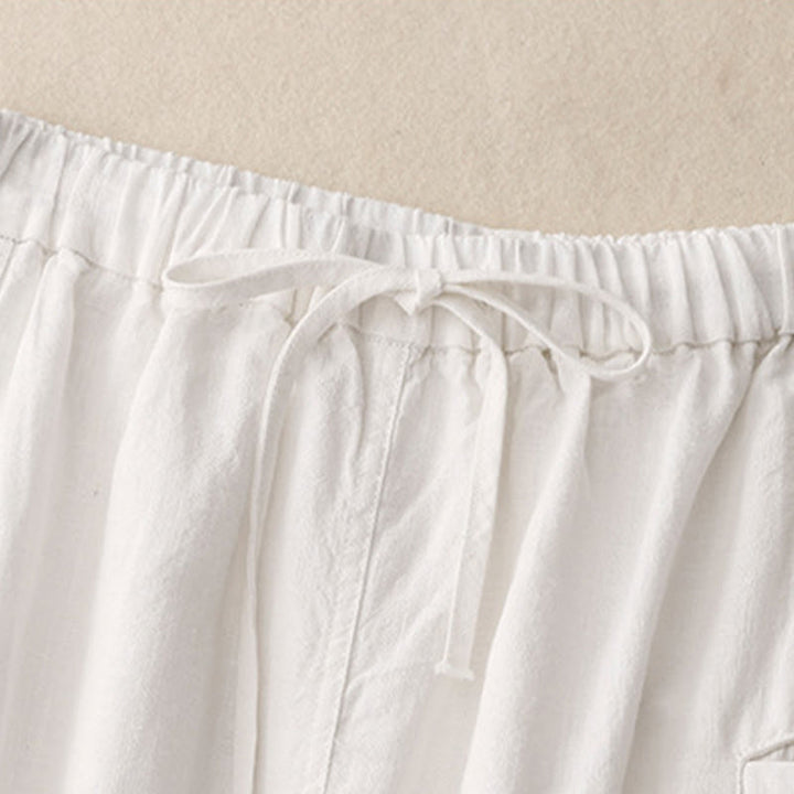 Falda de algodón con cintura elástica y cordón ajustable de Buddha Stones para mujer - image 7