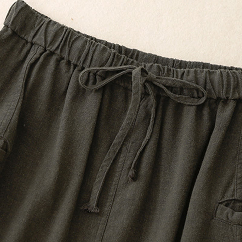 Falda de algodón con cintura elástica y cordón ajustable de Buddha Stones para mujer - image 15