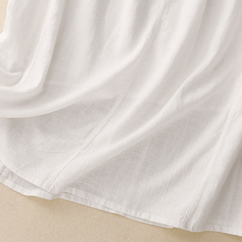 Falda de algodón con cintura elástica y cordón ajustable de Buddha Stones para mujer - image 11