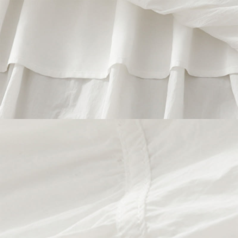 Falda de mujer con cintura elástica y bolsillos de Buddha Stones, líneas sencillas - image 7