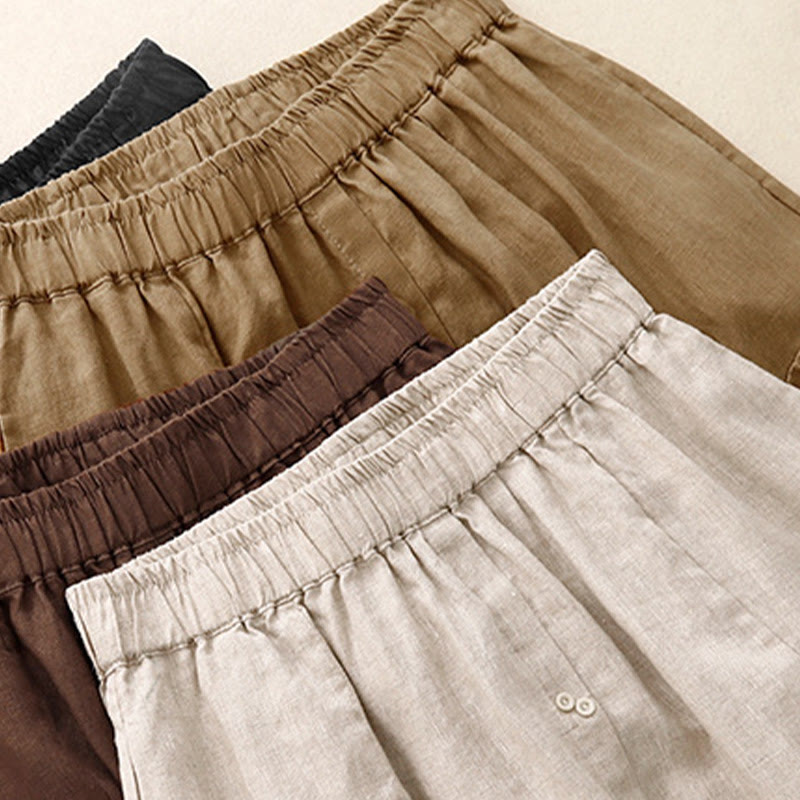 Falda de algodón con cintura elástica y bolsillos para mujer, diseño de aberturas, botones y Buddha Stones - image 18