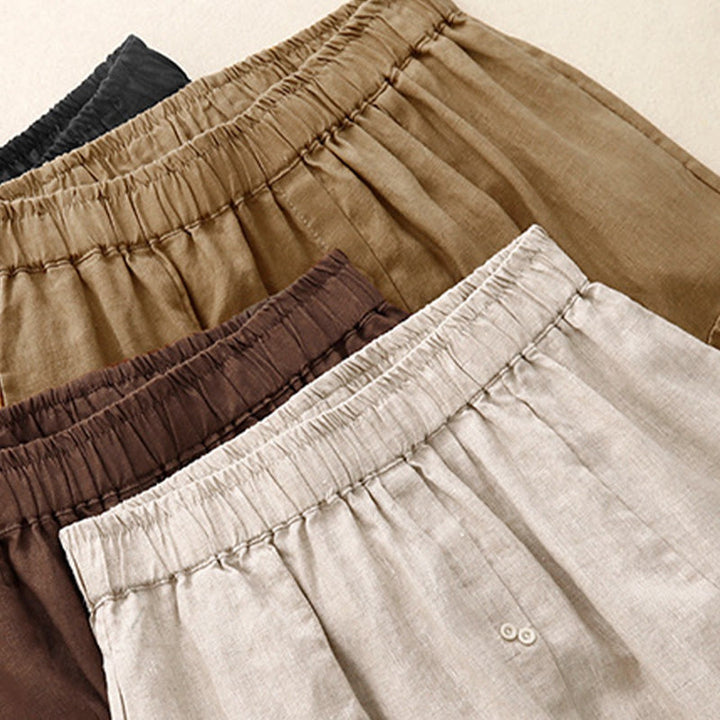 Falda de algodón con cintura elástica y bolsillos para mujer, diseño de aberturas, botones y Buddha Stones - image 18