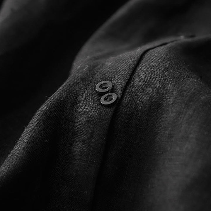 Falda de algodón con cintura elástica y bolsillos para mujer, diseño de aberturas, botones y Buddha Stones - image 8