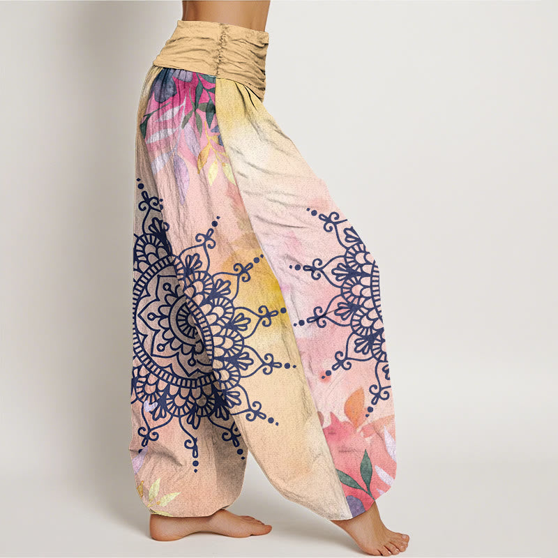 Pantalones harén informales con estampado de mandala y Buddha Stones para mujer - image 3