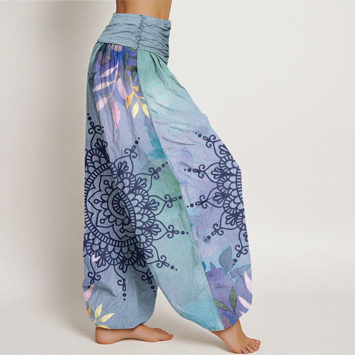 Pantalones harén informales con estampado de mandala y Buddha Stones para mujer - image 7