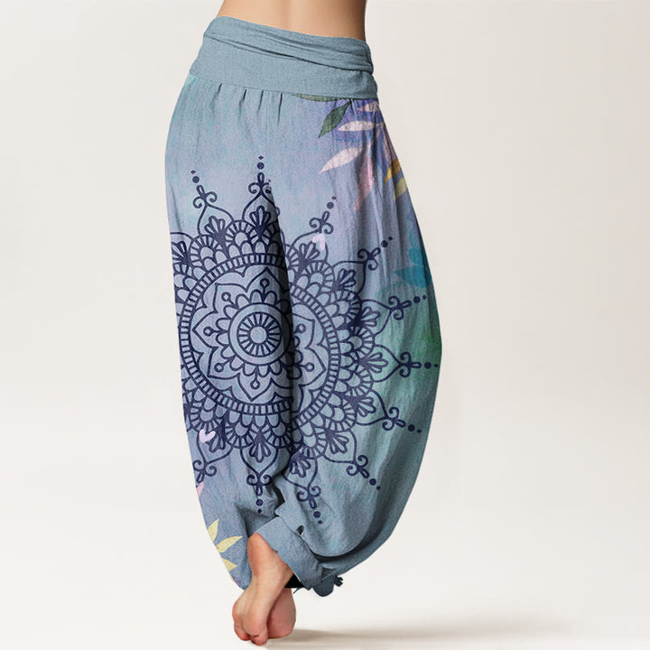 Pantalones harén informales con estampado de mandala y Buddha Stones para mujer - image 6