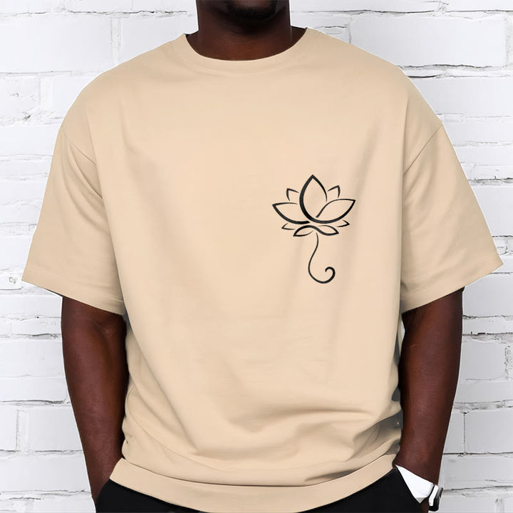 Camiseta informal con estampado de flor de loto y Buddha Stones - image 12