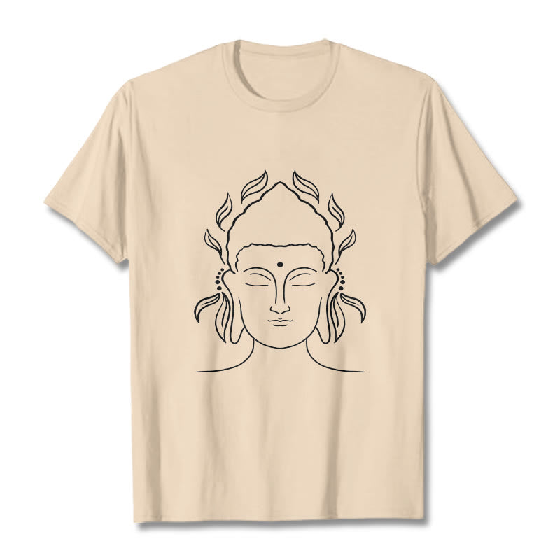 Camiseta informal con diseño de pétalos de loto y contorno de Buda con Buddha Stones - Sopa de mariscos - 2XL - image 9