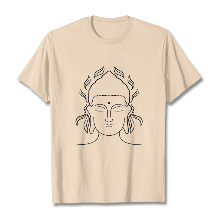 Camiseta informal con diseño de pétalos de loto y contorno de Buda con Buddha Stones - Sopa de mariscos - 2XL - image 9