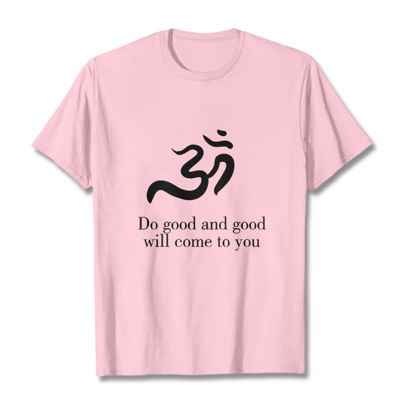 Camiseta de algodón con diseño espiritual sánscrito y símbolo Om de Buddha Stones - Rosa claro - 2XL - image 13
