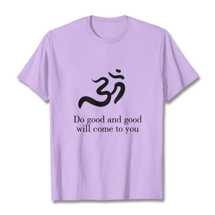 Camiseta de algodón con diseño espiritual sánscrito y símbolo Om de Buddha Stones - Ciruela - 2XL - image 17