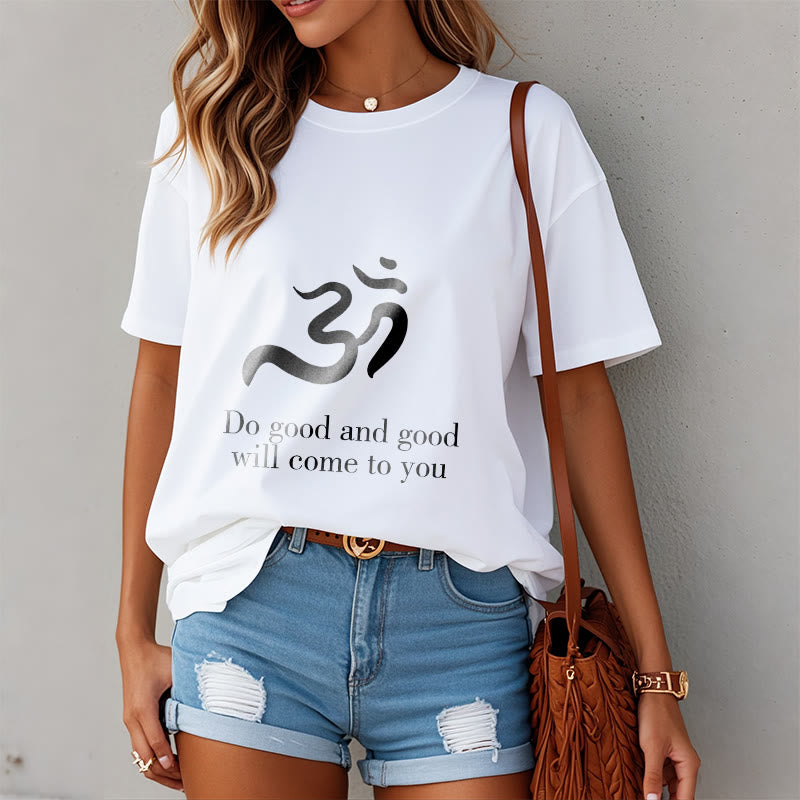 Camiseta de algodón con diseño espiritual sánscrito y símbolo Om de Buddha Stones - image 8