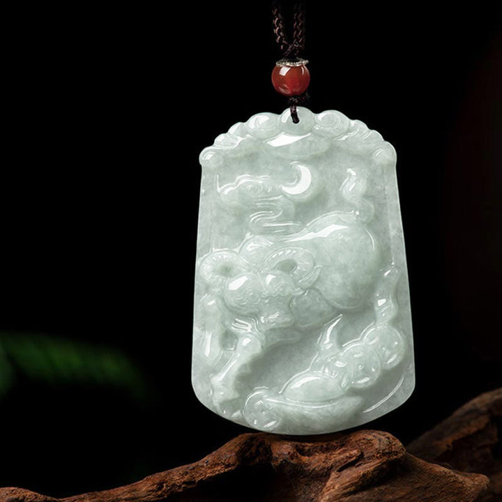 Collar con colgante de amuleto de abundancia del zodíaco chino de 12 Buddha Stones de jade natural - Buey - image 12