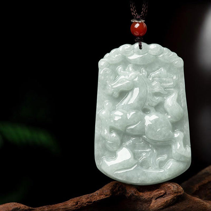 Collar con colgante de amuleto de abundancia del zodíaco chino de 12 Buddha Stones de jade natural - image 8