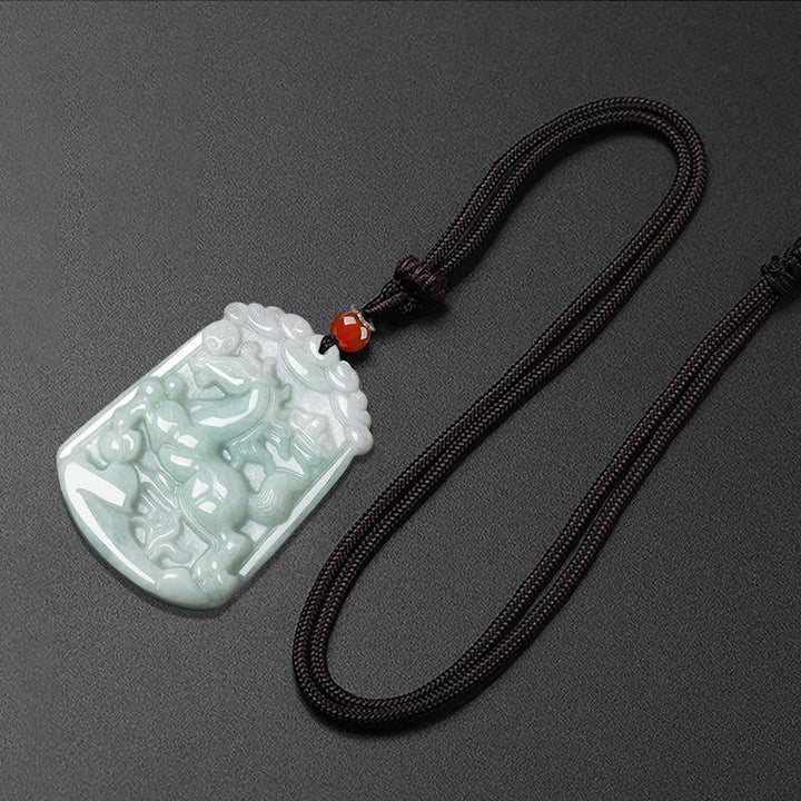 Collar con colgante de amuleto de abundancia del zodíaco chino de 12 Buddha Stones de jade natural - image 20