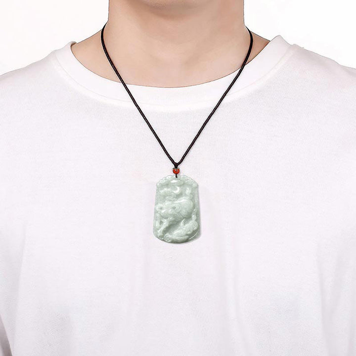 Collar con colgante de amuleto de abundancia del zodíaco chino de 12 Buddha Stones de jade natural - image 14