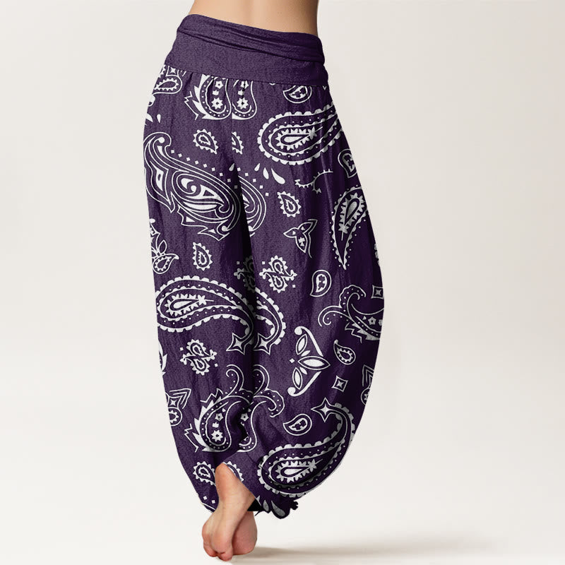 Pantalones Buddha Stones casuales con estampado clásico de cachemira y cintura elástica para mujer - image 7