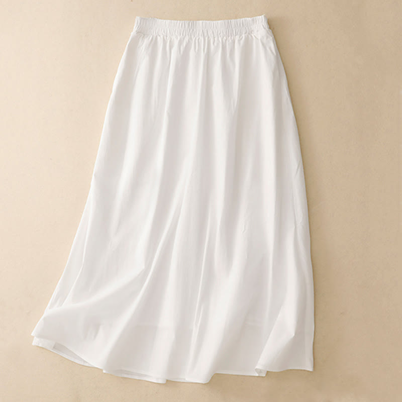 Conjunto de 2 piezas de camisa y falda de media manga con botones irregulares y bolsillos de algodón para mujer de Buddha Stones - image 18