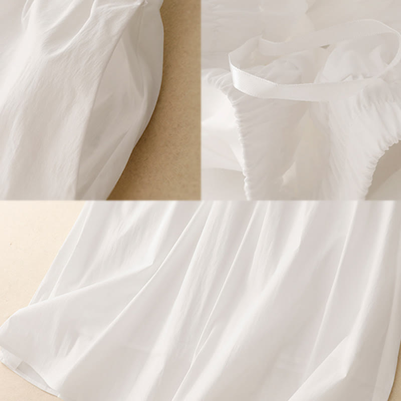 Conjunto de 2 piezas de camisa y falda de media manga con botones irregulares y bolsillos de algodón para mujer de Buddha Stones - image 21