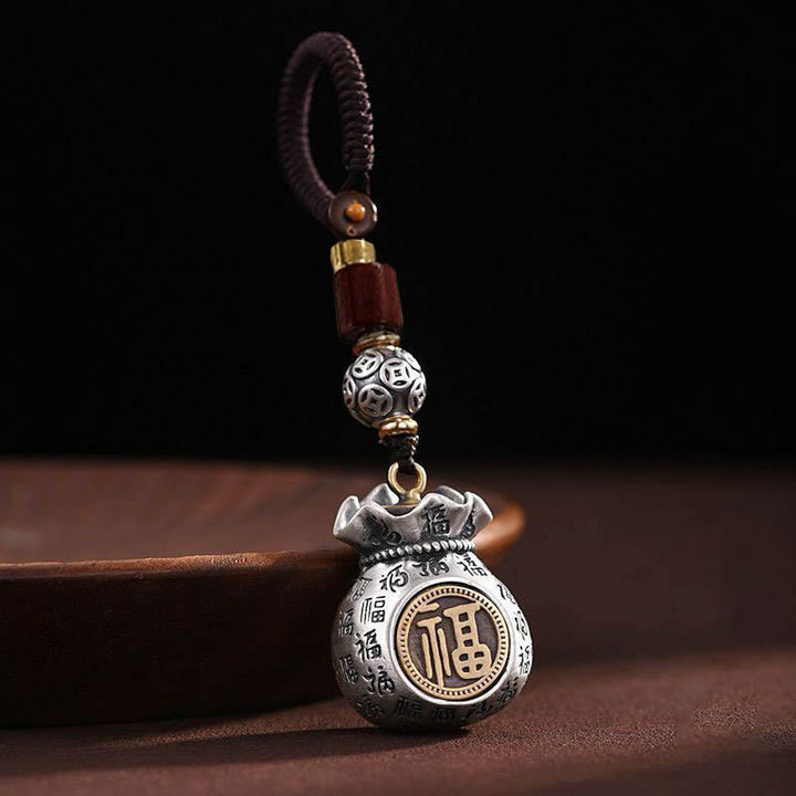 Bolsa de dinero con el personaje Fu de Buddha Stones que gana dinero todos los días llavero de la fortuna