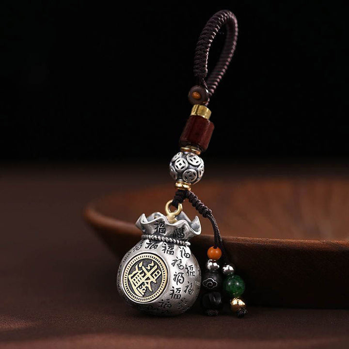 Bolsa de dinero con el personaje Fu de Buddha Stones que gana dinero todos los días llavero de la fortuna