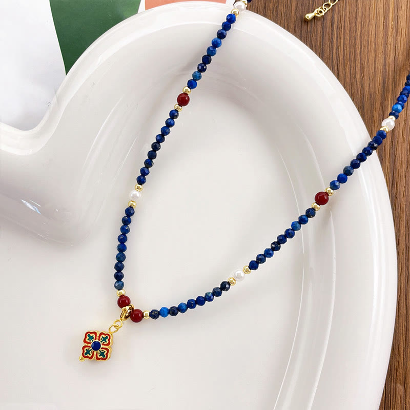 Collar con colgante de perla lazurita y Buddha Stones - image 7