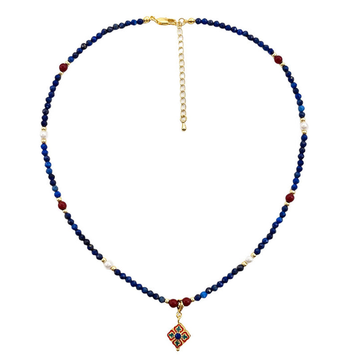 Collar con colgante de perla lazurita y Buddha Stones - image 8