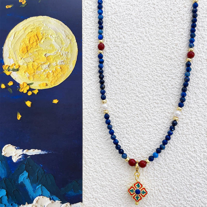 Collar con colgante de perla lazurita y Buddha Stones - Lazurita (♥ Positivo ♥ Autocuidado ♥) - image 1