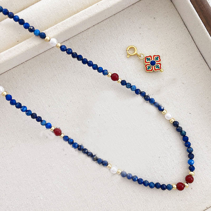 Collar con colgante de perla lazurita y Buddha Stones - image 9
