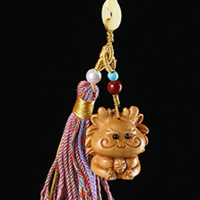 Llavero con borlas coloridas y Buddha Stones de sándalo, 12 bendiciones del zodiaco chino - image 2