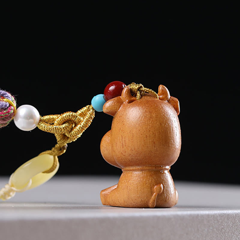 Llavero con borlas coloridas y Buddha Stones de sándalo, 12 bendiciones del zodiaco chino - image 16