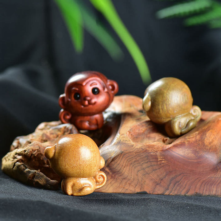 Buddha Stones, sándalo verde, hoja pequeña, sándalo rojo, monos lindos, animales, decoración de paz - image 14