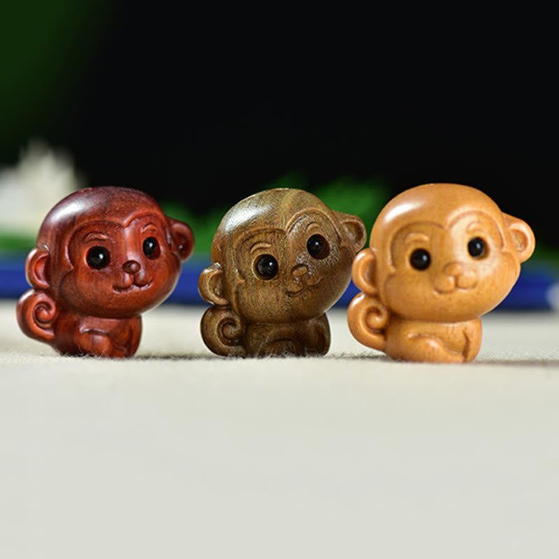 Buddha Stones, sándalo verde, hoja pequeña, sándalo rojo, monos lindos, animales, decoración de paz - image 13