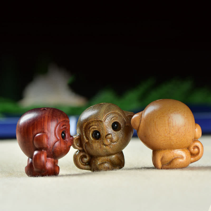 Buddha Stones, sándalo verde, hoja pequeña, sándalo rojo, monos lindos, animales, decoración de paz - image 1