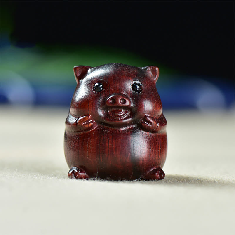 Buddha Stones, sándalo verde, hoja pequeña, sándalo rojo, cerdos adorables, animales, decoración positiva - Cerdo de sándalo rojo de hoja pequeña (25 x 23 x 23 mm) - image 11