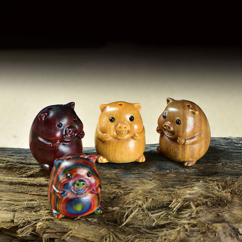 Buddha Stones, sándalo verde, hoja pequeña, sándalo rojo, cerdos adorables, animales, decoración positiva - image 1