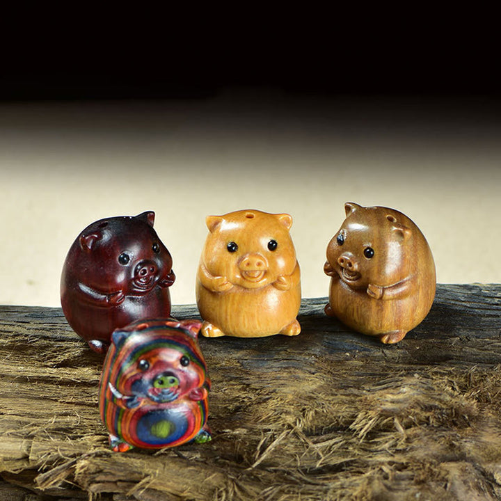 Buddha Stones, sándalo verde, hoja pequeña, sándalo rojo, cerdos adorables, animales, decoración positiva - image 1