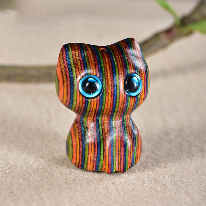 Buddha Stones, madera de ébano, hoja pequeña, sándalo rojo, animales lindos, gatos, decoración tranquila - Eucalipto arcoíris (33 x 24 x 21 mm) - image 15