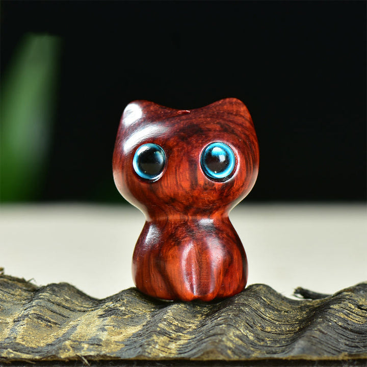 Buddha Stones, madera de ébano, hoja pequeña, sándalo rojo, animales lindos, gatos, decoración tranquila - Hoja pequeña de sándalo rojo (33 x 24 x 21 mm) - image 9