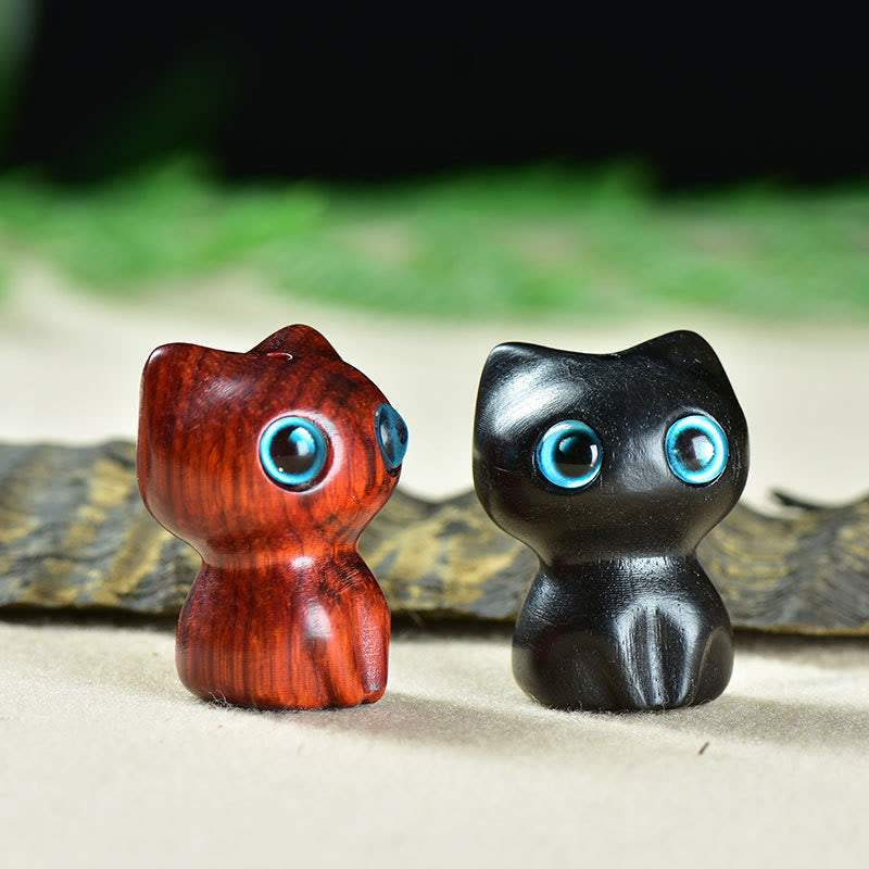 Buddha Stones, madera de ébano, hoja pequeña, sándalo rojo, animales lindos, gatos, decoración tranquila - image 16