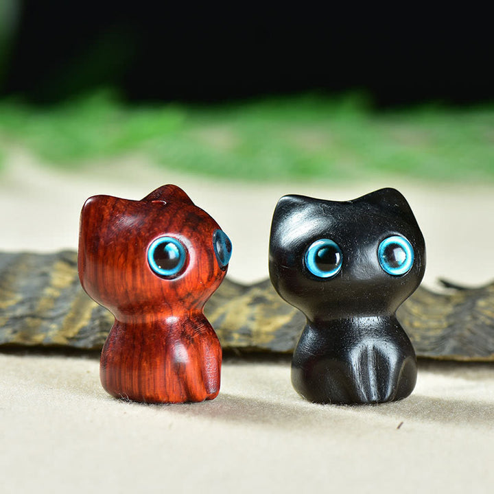 Buddha Stones, madera de ébano, hoja pequeña, sándalo rojo, animales lindos, gatos, decoración tranquila - image 17