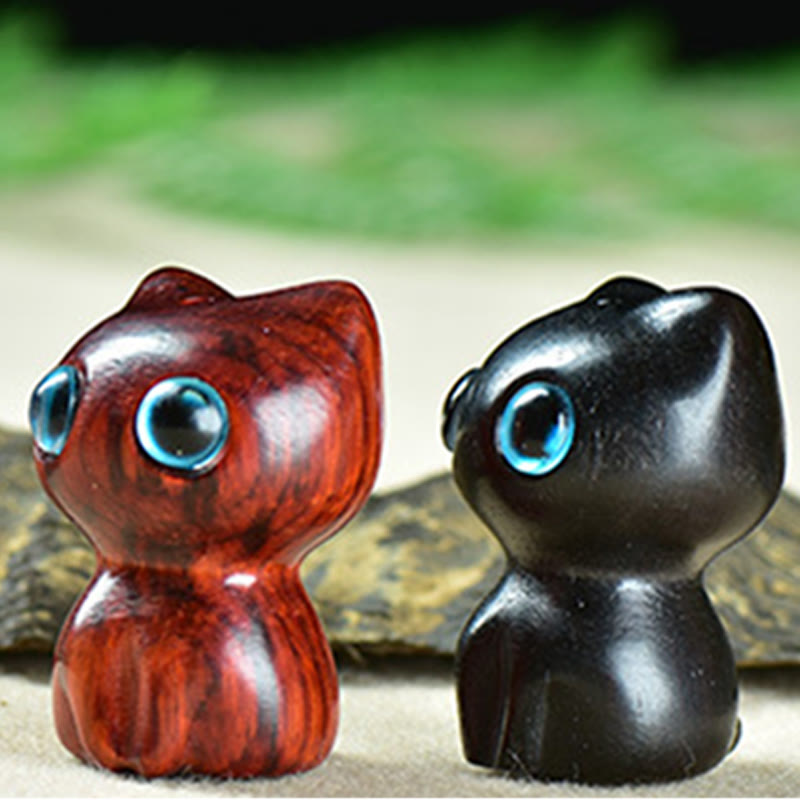 Buddha Stones, madera de ébano, hoja pequeña, sándalo rojo, animales lindos, gatos, decoración tranquila - image 12