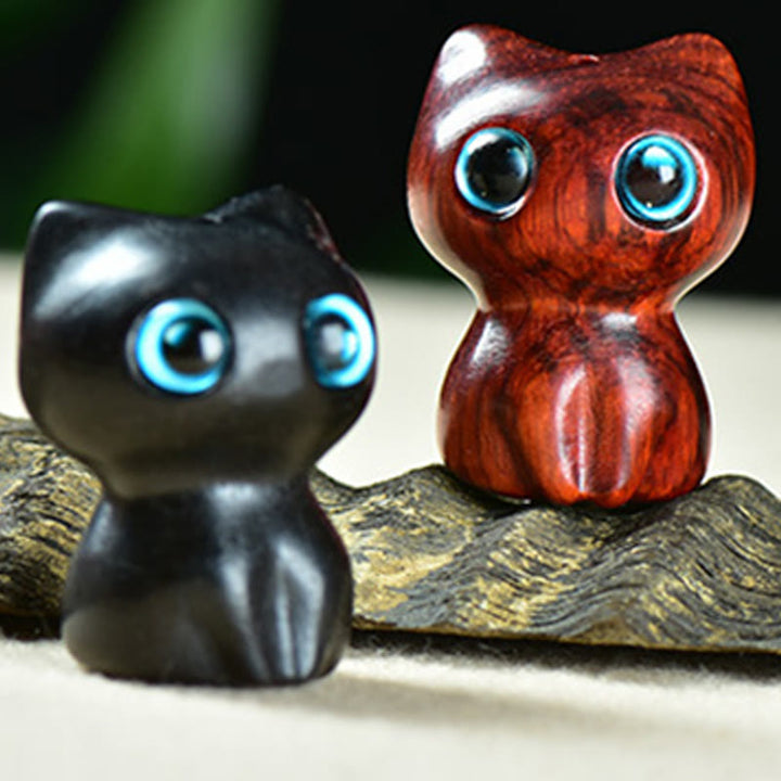 Buddha Stones, madera de ébano, hoja pequeña, sándalo rojo, animales lindos, gatos, decoración tranquila - image 21