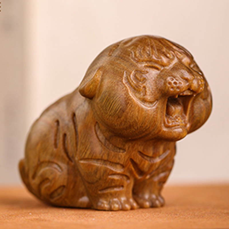 Buddha Stones de sándalo verde, animales tigres adorables, decoración positiva - image 2