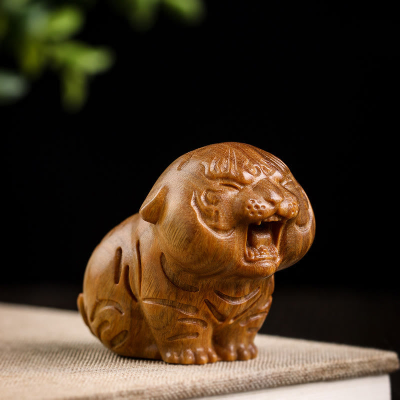 Buddha Stones de sándalo verde, animales tigres adorables, decoración positiva - image 8