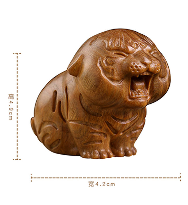 Buddha Stones de sándalo verde, animales tigres adorables, decoración positiva - image 13