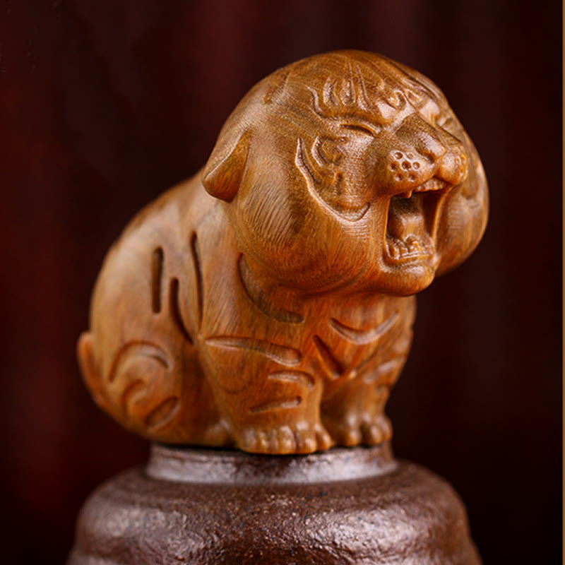 Buddha Stones de sándalo verde, animales tigres adorables, decoración positiva - image 3