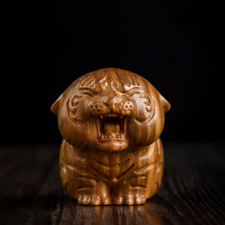 Buddha Stones de sándalo verde, animales tigres adorables, decoración positiva - Tigre de sándalo verde (49 x 42 x 58 mm) - image 0
