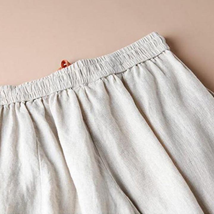 Pantalones casuales de algodón Buddha Stones con dobladillo con abertura para mujer, de pierna ancha y bolsillos, de largo 7-8 - image 3